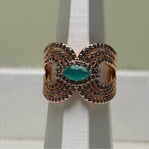 OG Women’s Ring with Blue Aragonite on Rose Gold size 8